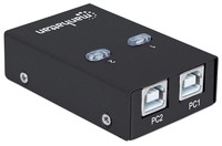 MANHATTAN Hi-Speed USB 2.0 Sharing Switch 1x2 Ports, Dual Control, Auto-Sensing USB 2.0 Type-A to Type-B Switch