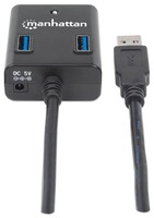 MANHATTAN SuperSpeed USB 3.0 Hub 4 Ports Bus Power Black Backward compatible with all USB 2.0 and 1.1 devices