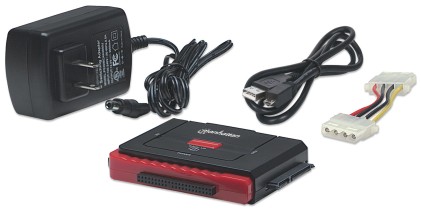 MANHATTAN USB 2.0 to SATA/IDE Adapter 3-in-1 with One-Touch Backup
