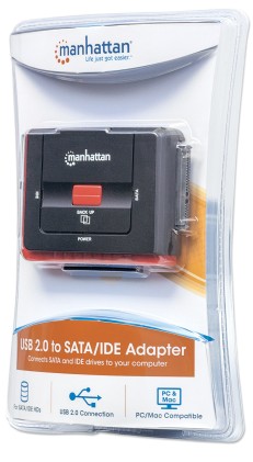 MANHATTAN USB 2.0 to SATA/IDE Adapter 3-in-1 with One-Touch Backup