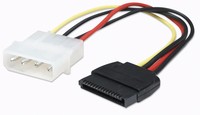 MANHATTAN SATA Power Cable Converts a 4-pin Molex power connection to a 15-pin SATA power connection Gold-plated SATA connector