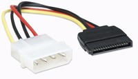 MANHATTAN SATA Power Cable Converts a 4-pin Molex power connection to a 15-pin SATA power connection Gold-plated SATA connector