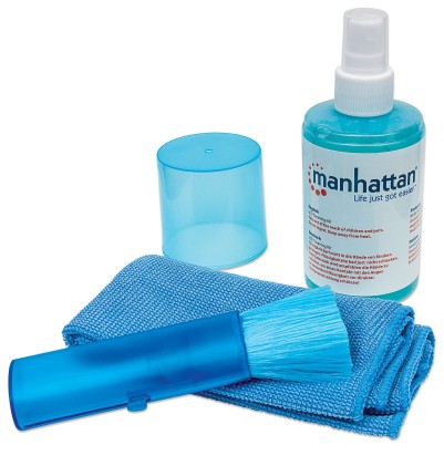 MANHATTAN LCD Cleaning Kit Alcohol-free Includes Cleaning Solution Brush and Microfiber Cloth
