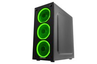 Mars Gaming MCG GREEN Case Middle Tower ATX  Tempered Glass