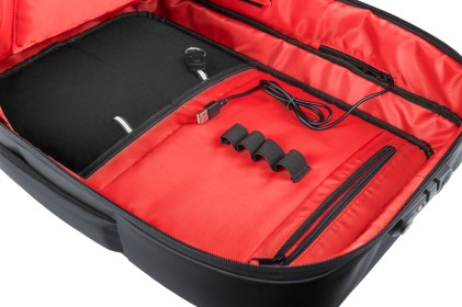 Mars Gaming MB2 zaino Nero, Rosso Alluminio, Nylon