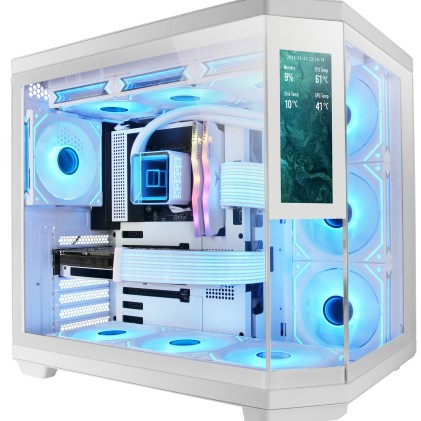 Mars Gaming MC3TCORELCDW computer case Midi Tower Bianco