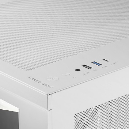 Mars Gaming MC3TCORELCDW computer case Midi Tower Bianco