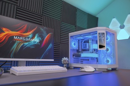 Mars Gaming MC3TCORELCDW computer case Midi Tower Bianco