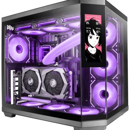 Mars Gaming MC3TCORELCD computer case Midi Tower Nero