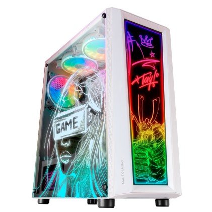 Mars Gaming MCARTW computer case Midi Tower Bianco