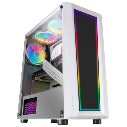 Mars Gaming MCARTW computer case Midi Tower Bianco