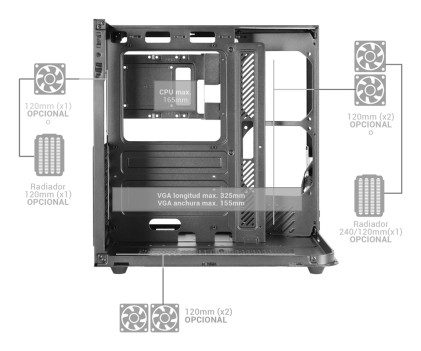 Mars Gaming MC-INFINIOLITE Midi Tower Nero