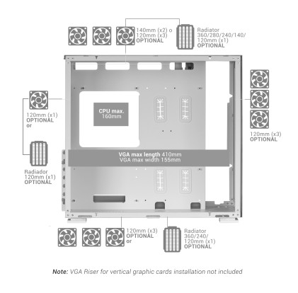 Mars Gaming MCNOVA computer case Tower Alluminio, Nero