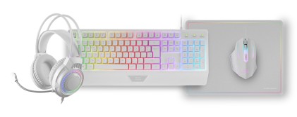 Mars Gaming MCP124PRO tastiera Mouse incluso USB QWERTY Spagnolo Bianco