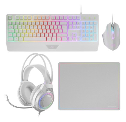 Mars Gaming MCP124PRO tastiera Mouse incluso USB QWERTY Spagnolo Bianco