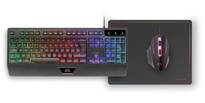 Mars Gaming MCP124 tastiera Mouse incluso USB QWERTY Portoghese Nero