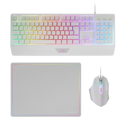 Mars Gaming MCP124W tastiera Mouse incluso USB AZERTY Francese Bianco