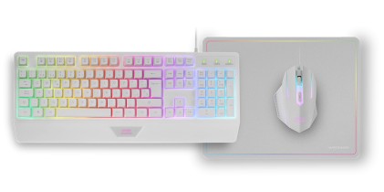 Mars Gaming MCP124W tastiera Mouse incluso USB AZERTY Francese Bianco