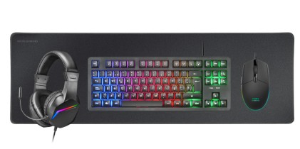 Mars Gaming MCP-RGB3 tastiera Mouse incluso USB QWERTY Spagnolo Nero