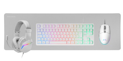 Mars Gaming MCP-RGB3 tastiera Mouse incluso USB QWERTY Spagnolo Bianco