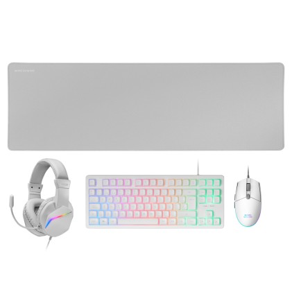Mars Gaming MCP-RGB3 tastiera Mouse incluso USB QWERTY Spagnolo Bianco