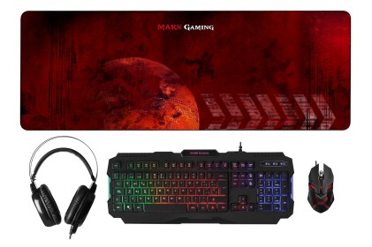 Mars Gaming MCPRGB Pro Combo Pack 4 in 1 RGB Inside