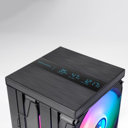 Mars Gaming MCPU-LCDPRO Disipador CPU - Potencia TDP hasta 380W - 8 Tubos - 2 Ventiladores PWM FDB de 120mm - 2300rpm - Pantalla LCD - Iluminacion ARGB - 120x118x158mm - Color Negro