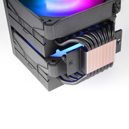 Mars Gaming MCPU-LCDPRO Disipador CPU - Potencia TDP hasta 380W - 8 Tubos - 2 Ventiladores PWM FDB de 120mm - 2300rpm - Pantalla LCD - Iluminacion ARGB - 120x118x158mm - Color Negro