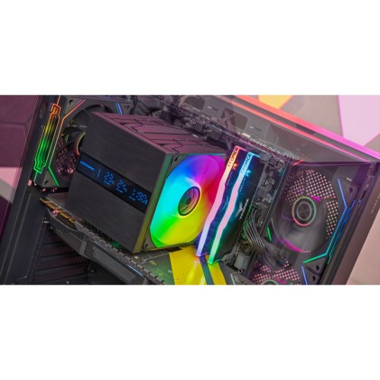 Mars Gaming MCPU-LCDPRO Disipador CPU - Potencia TDP hasta 380W - 8 Tubos - 2 Ventiladores PWM FDB de 120mm - 2300rpm - Pantalla LCD - Iluminacion ARGB - 120x118x158mm - Color Negro