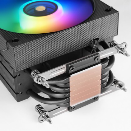 Dissipatore per CPU Mars Gaming MCPU-LCD - TDP fino a 300W - 6 heatpipe HCT - Ventola FDB PWM da 120mm - Schermo LCD - Cavo di riduzione del rumore - Illuminazione ARGB - 122x72x156mm - Nero