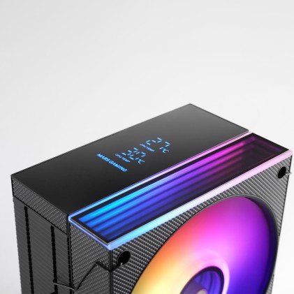 Dissipatore per CPU Mars Gaming MCPU-LCD - TDP fino a 300W - 6 heatpipe HCT - Ventola FDB PWM da 120mm - Schermo LCD - Cavo di riduzione del rumore - Illuminazione ARGB - 122x72x156mm - Nero