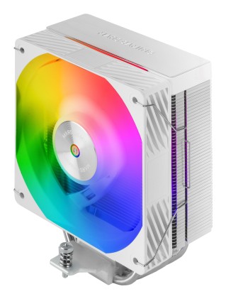 Mars Gaming MCPU-X4ARGB Dissipatore per CPU con potenza 220 W - Ventola PWM da 120 mm - Illuminazione ARGB - 4 heatpipe HCT - Bianco
