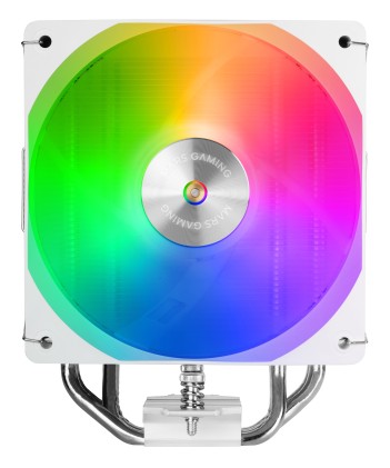 Mars Gaming MCPU-X4ARGB Dissipatore per CPU con potenza 220 W - Ventola PWM da 120 mm - Illuminazione ARGB - 4 heatpipe HCT - Bianco