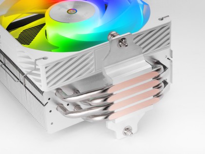 Mars Gaming MCPU-X4ARGB Dissipatore per CPU con potenza 220 W - Ventola PWM da 120 mm - Illuminazione ARGB - 4 heatpipe HCT - Bianco