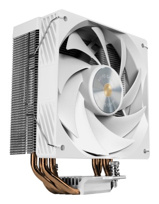 Dissipatore per CPU Mars Gaming MCPU-X4 con potenza 230W - Ventola PWM da 120mm - 4 Heatpipe HCT - Alette in alluminio - 120x68x154mm - Bianco
