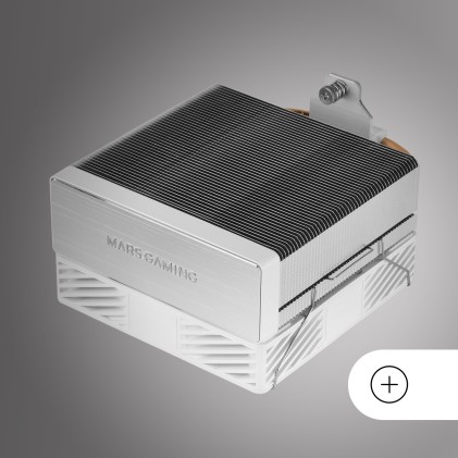 Dissipatore per CPU Mars Gaming MCPU-X4 con potenza 230W - Ventola PWM da 120mm - 4 Heatpipe HCT - Alette in alluminio - 120x68x154mm - Bianco