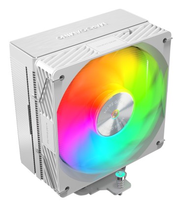 Dissipatore per CPU Mars Gaming MCPU-X5ARGB con potenza di 280 W - Ventola PWM da 120 mm - Illuminazione ARGB - 5 heatpipe HCT - Bianco