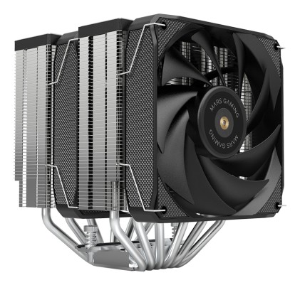 Mars Gaming MCPU-XU6 Disipador CPU - Doble torre - Ventiladores hibridos ultrasilenciosos - 6 heatpipes de cobre - HCT Ultra - Hasta 350W TDP - Negro - Color Negro