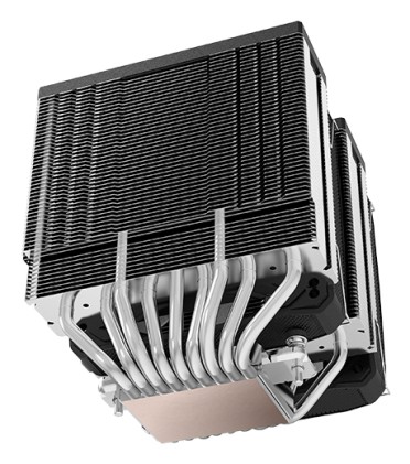 Mars Gaming MCPUXU9 Disipador CPU - Doble torre - Ventiladores hibridos ultrasilenciosos - 9 heatpipes de cobre - HCT Ultra hasta 400W TDP - Negro - Color Negro