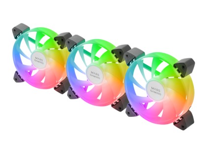 Mars Gaming MF-3A Case per computer Ventilatore 12 cm Nero 3 pz