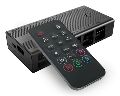 Hub di controllo Mars Gaming MF-HUB PWN e ARGB - Controllo velocit&agrave; e illuminazione - Telecomando - 80x40x17mm - Nero