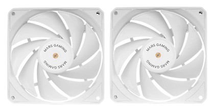 Mars Gaming MF-NCLX2W Case per computer Ventilatore 12 cm Bianco 2 pz