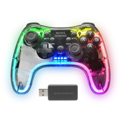Mars Gaming MGP-24 Nero, Trasparente RF Gamepad Android, MAC, PC, PlayStation 4, Playstation 3, Xbox 360