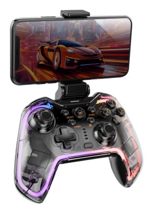 Mars Gaming MGP-BT2 Nero, Trasparente Bluetooth/USB Gamepad Analogico/Digitale Android, Nintendo Switch, Nintendo Switch 2, Nintendo Switch Lite, Nintendo Switch OLED, PlayStation 4, Playstation 3