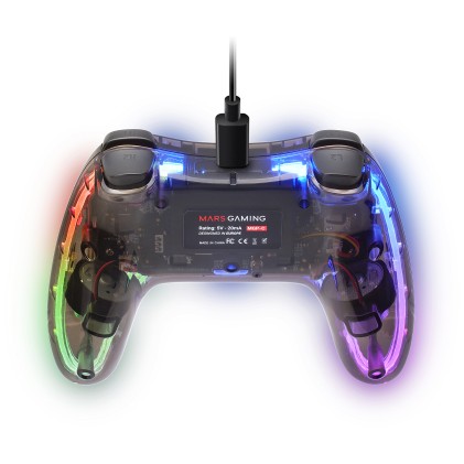 Mars Gaming MGPC periferica di gioco Trasparente USB Gamepad Android, MAC, Nintendo Switch, PC, Playstation 3