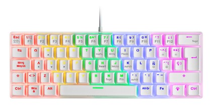 Mars Gaming MK60 tastiera USB AZERTY Italiano Bianco