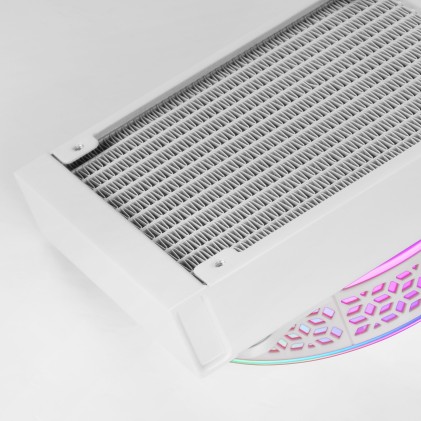 Kit di raffreddamento a liquido Mars Gaming ML-ONE120 - FRGB Infinity Mirror - Pompa OPTI-CHAMBER - Ventola FDB silenziosa - TDP 200 W - Compatibilità universale - Bianco