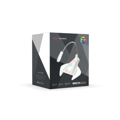Mars Gaming MMICW microfono Bianco Microfono da tavolo