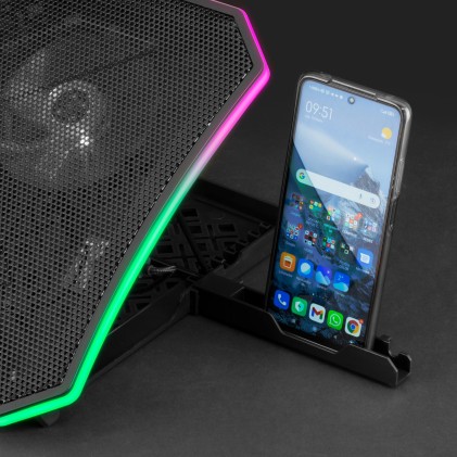 Mars Gaming MNBC6 supporto per laptop Supporto per computer portatile Nero 48,3 cm (19")