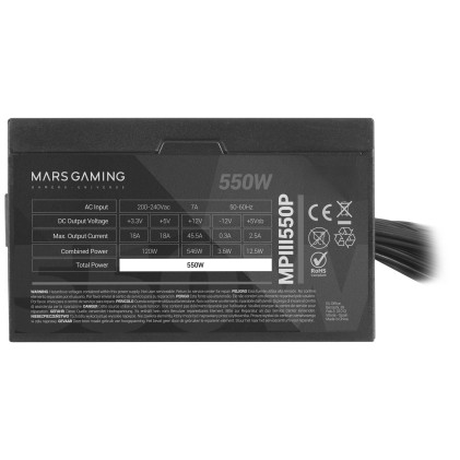 Mars Gaming MPIII550P alimentatore per computer 550 W 24-pin ATX ATX Nero